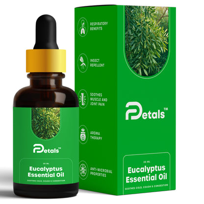 Eucalyptus Essential Oil for Soothing, Relaxation, Skin & Hair Care, Aromatherapy, Diffuser, Humidifier, Pure & Natural