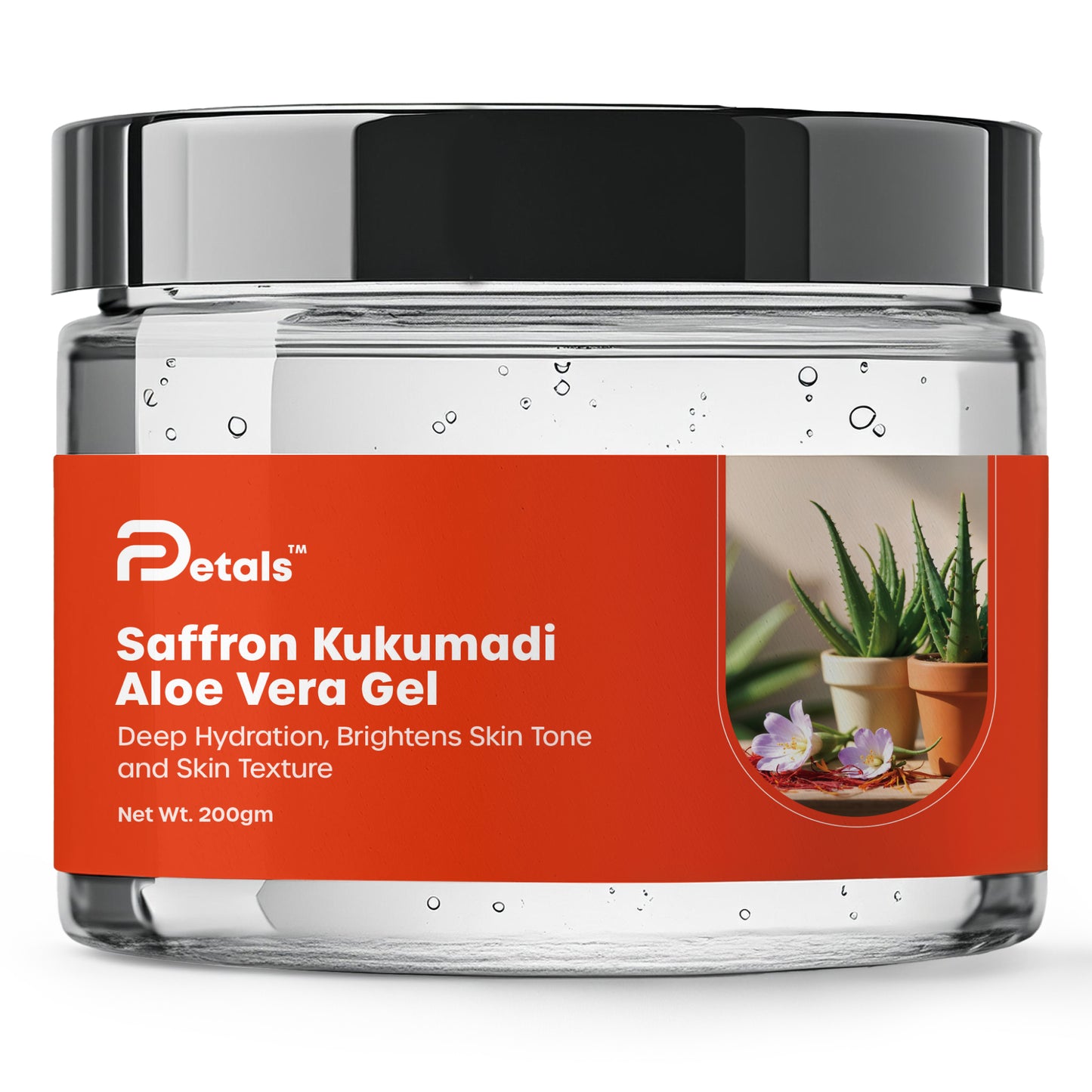 DPetals Aloe Vera Saffron Kumkumadi Gel for Deep Hydration and Soothing Moisturization For Hair, Face and Body (200 GM)