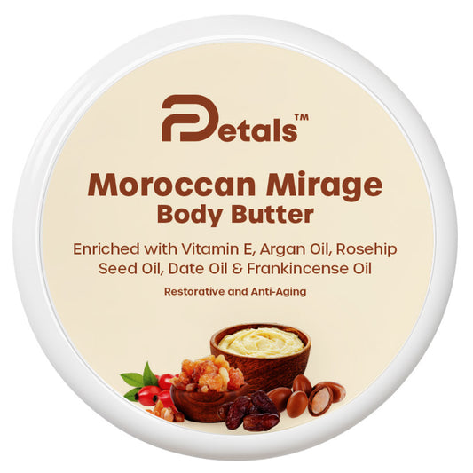 Moroccan Mirage Body Butter, Enriched with Vitamin E, Argan Oil, Rosehip Seed Oil, Date Oil, Frankincense Oil for Moisturization & Nourishment, Anti-Aging & Wrinkles Free