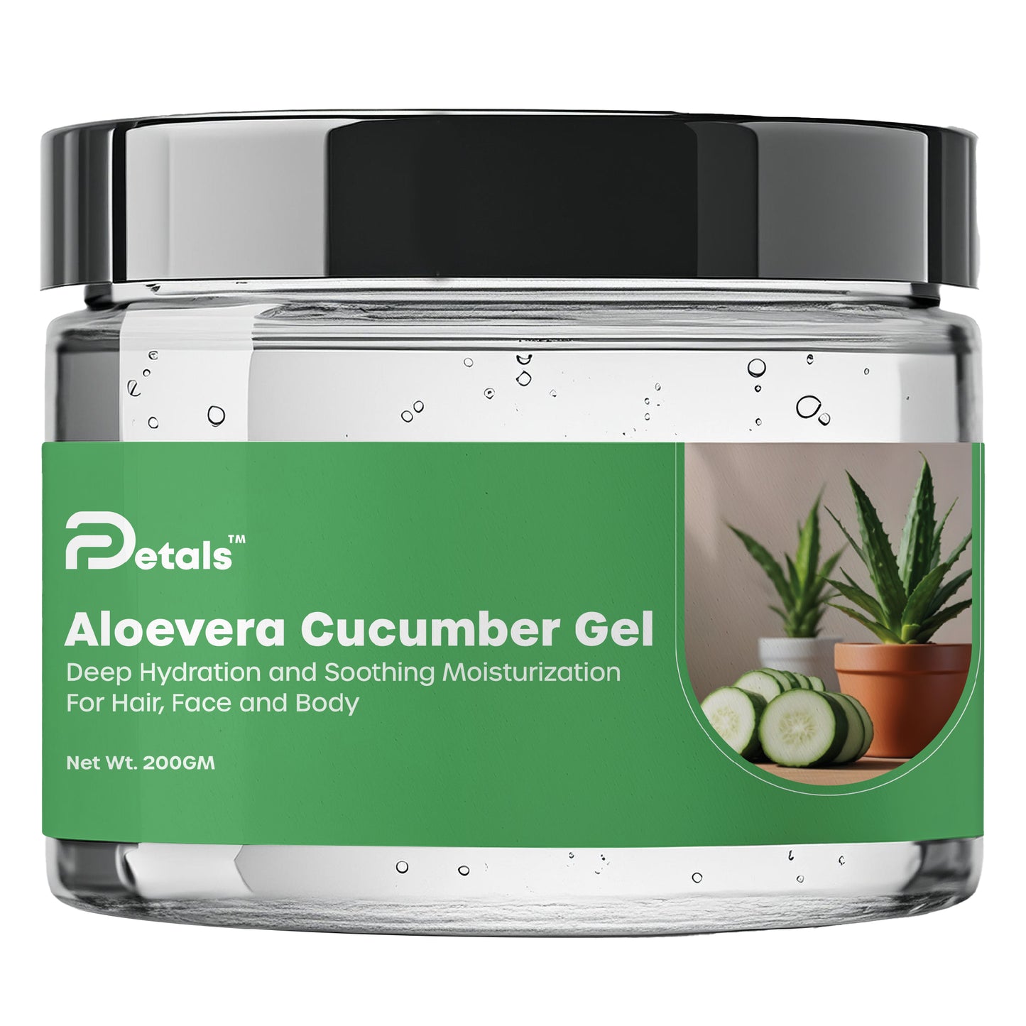 Aloevera Cucumber Gel for Deep Hydration and Soothing Moisturization For Hair, Face and Body