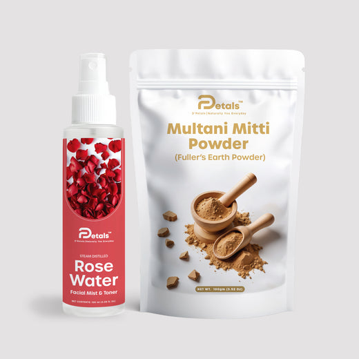 Rose water + Multani mitti