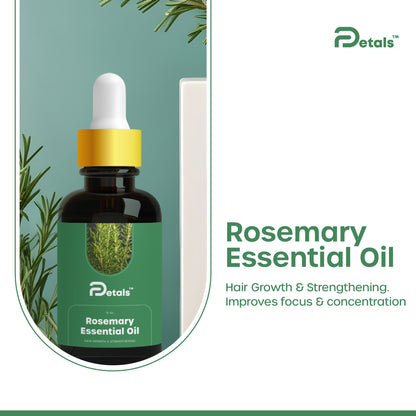 Rosemary Essential Oil for Balance, Wellness, Relaxation, Hair & Scalp Care, Hair Fall, Anti-Dandruff, Hair Growth, Aromatherapy, Pure & Natural